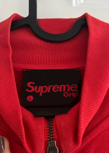 Supreme Kırmızı Fermuarlı Erkek Sweatshirt - Görsel 3