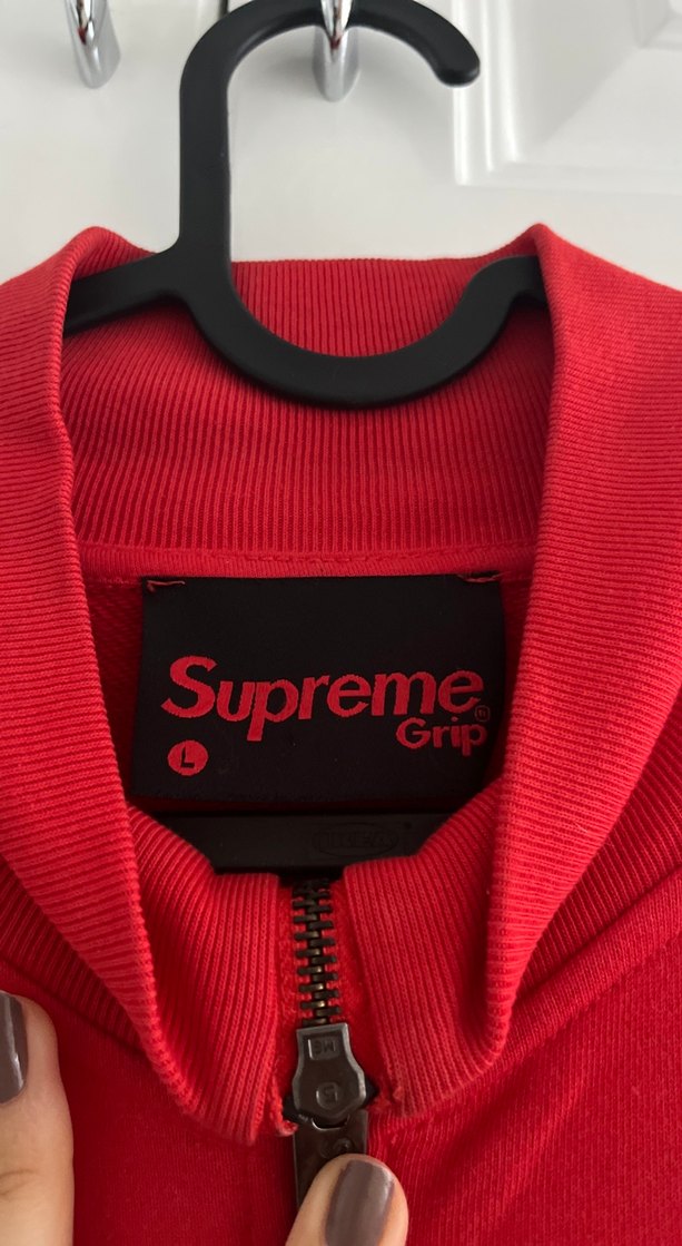 Supreme Kırmızı Fermuarlı Erkek Sweatshirt - Görsel 3