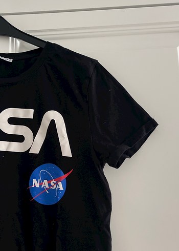 NASA Baskılı Siyah Tişört - Görsel 2