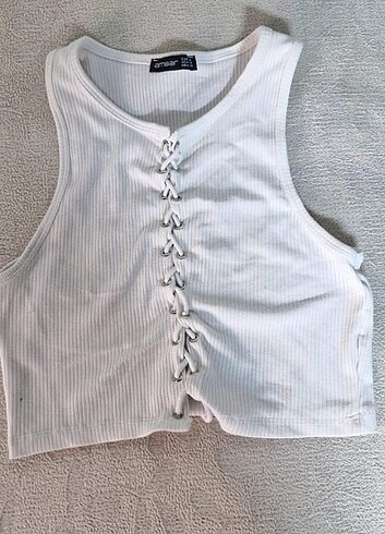 m Beden Beyaz Crop