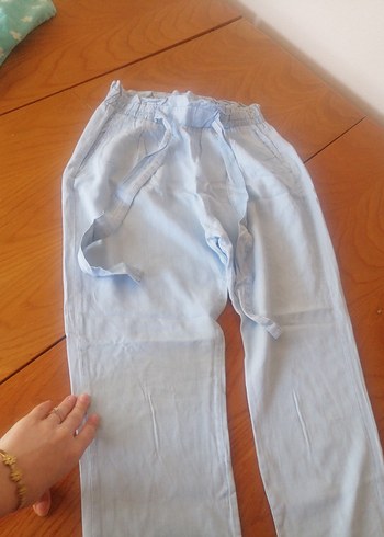Fashion Angel Beyaz Keten Bol Kesim Kadın Pantolon
