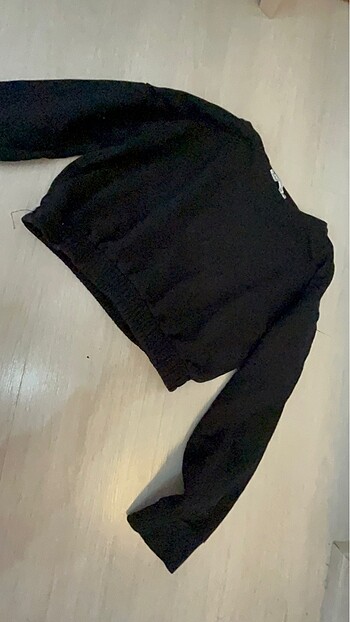  Milk Makeup Siyah belden lastikli crop sweatshirt