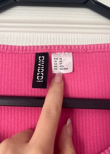 H&M Pembe Uzun Kollu Mini Bluz