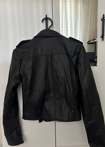 Diğer Kadın Siyah Deri Biker Ceket