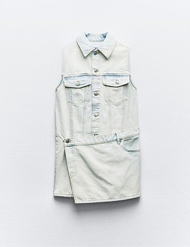 l Beden Zara denim cepli elbise