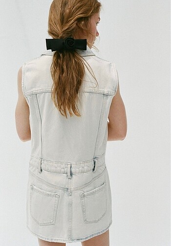 Zara Zara denim cepli elbise