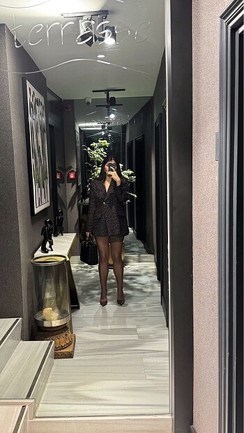 Leopar desenli blazer ceket