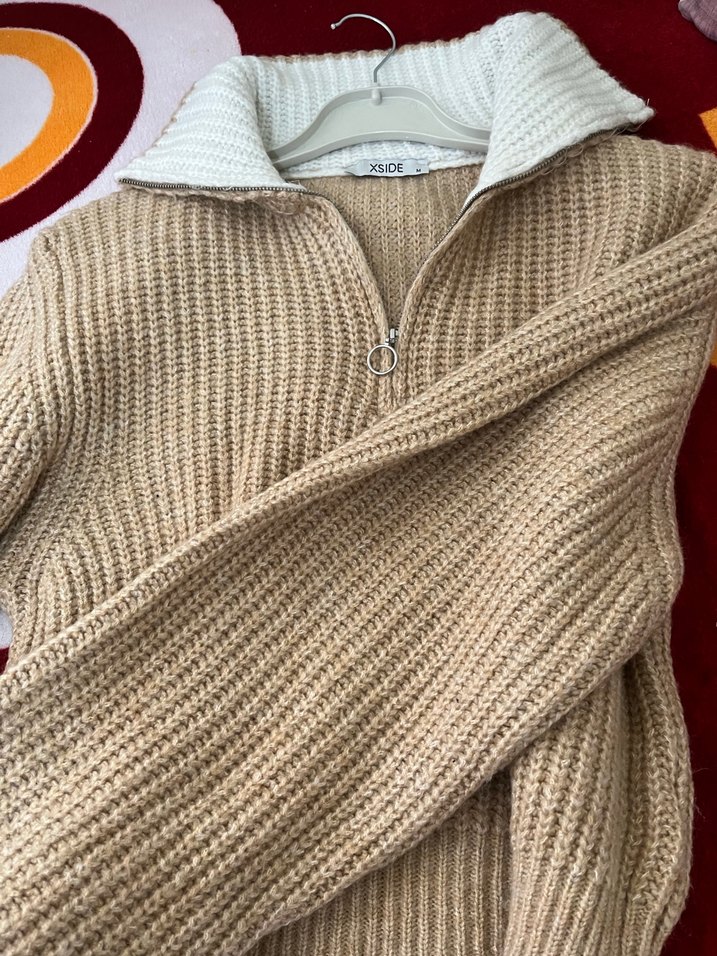 Bej Örgü Kadın Kazak - Görsel 2