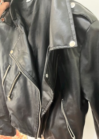 Siyah Deri ceket - Görsel 4