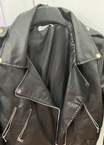 Siyah Deri ceket - Görsel 6