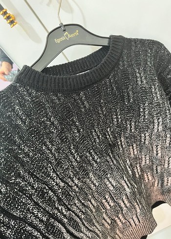 Gri Yılan Desenli Kadın Triko Kazak - Görsel 2