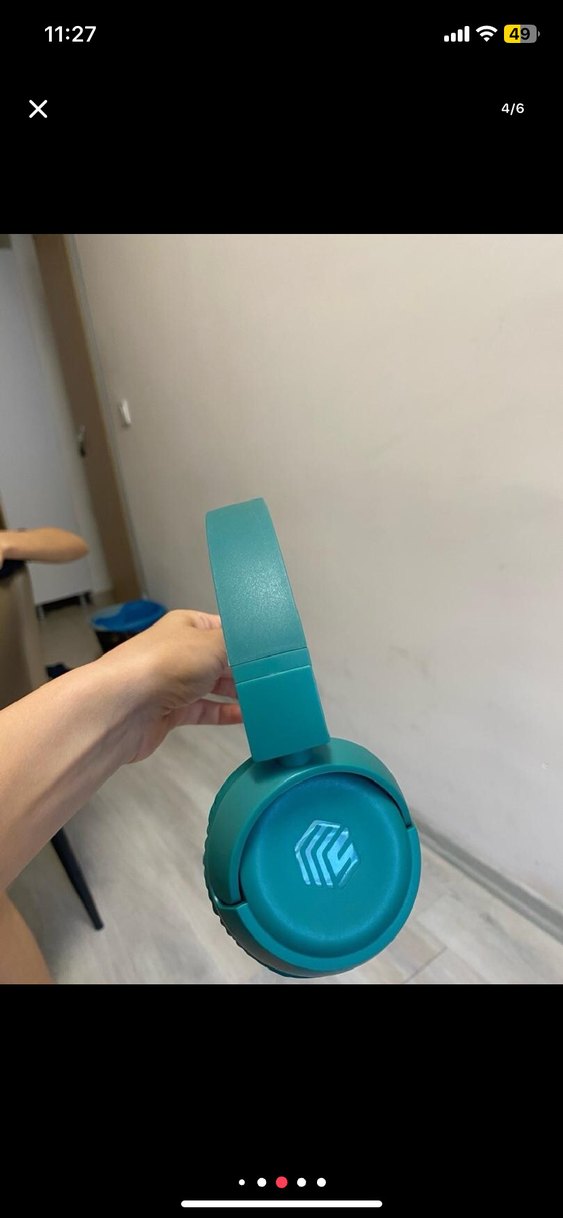 Turkuaz Katlanabilir Kulaklık kulak üstü - Görsel 4