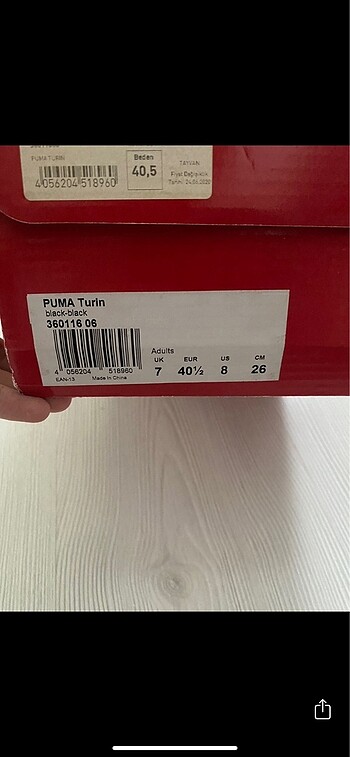 40 Beden siyah Renk puma ayakkabı