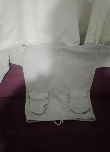 Ici yünlü oversize sweatshirt 