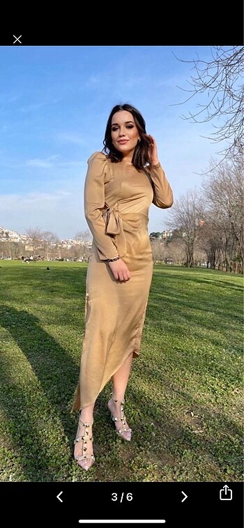 s Beden camel Renk Elbise