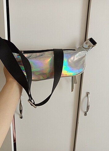 Diğer Gümüş hologram bel göğüs çantası