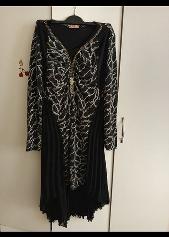 Diğer V Yaka Drapeli Siyah Gotik kısa Elbise