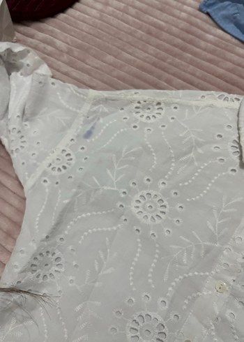 Dantel İşlemeli Beyaz Kadın Gömlek - Görsel 3