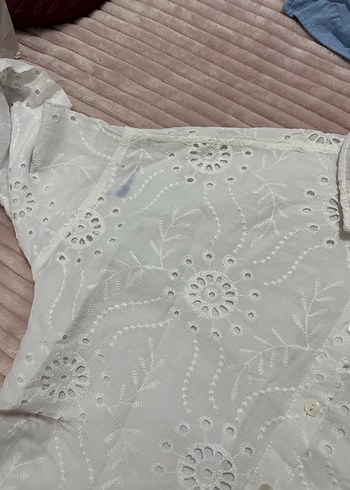 Dantel İşlemeli Beyaz Kadın Gömlek - Görsel 4