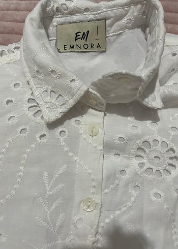 Dantel İşlemeli Beyaz Kadın Gömlek - Görsel 2