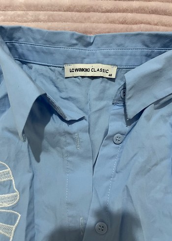 Mavi Baskılı Kısa Kollu Gömlek - Görsel 2