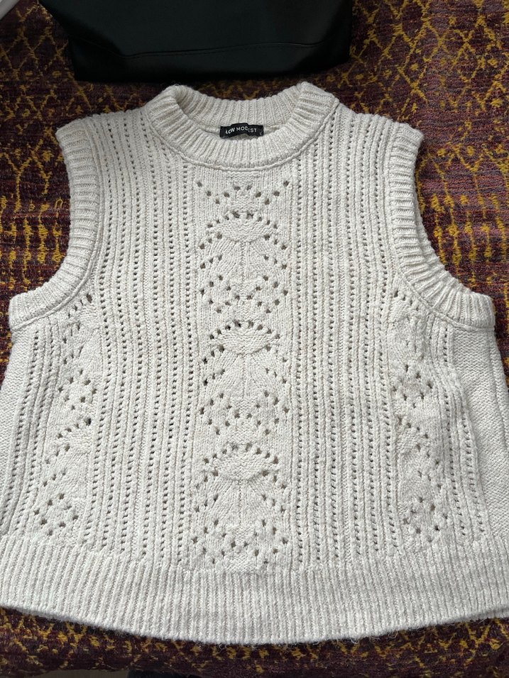 Bohem Tarz Örgü Kolsuz Kadın Süveter - Görsel 2