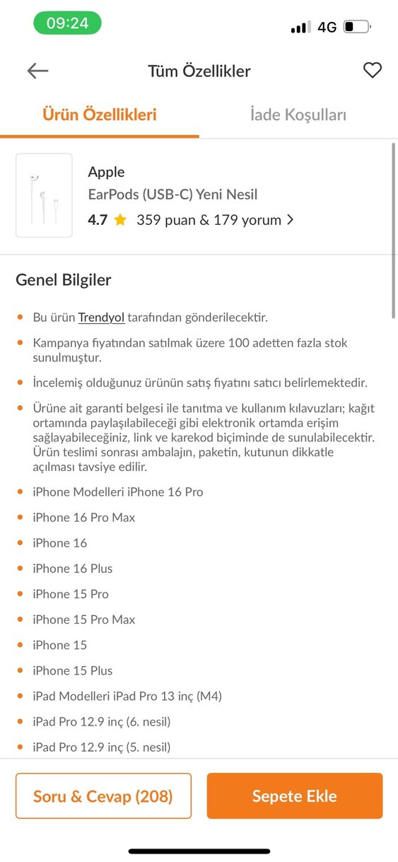 Beyaz Kulak İçi Kulaklık USB-C - Görsel 4