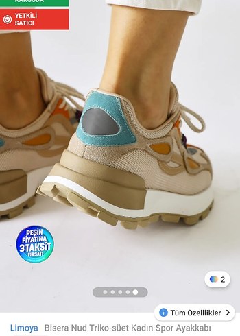 Bej Bağcıklı Platform Topuklu Kadın Spor Ayakkabı