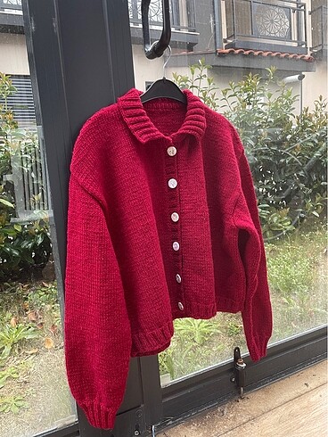 m Beden bordo Renk Vintage Hırka