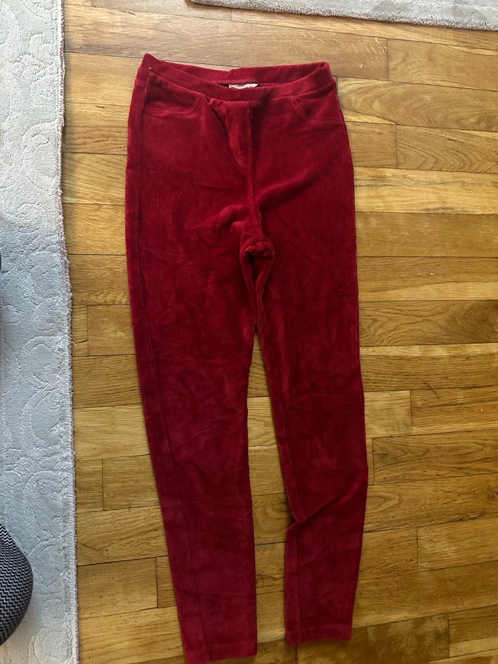 Bordo Kadife  Kız Tayt - Görsel 2