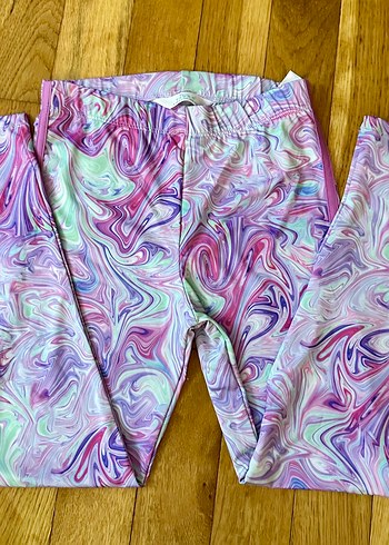 Kız çocuk Pastel Renkli Tie-Dye Tayt - Görsel 2