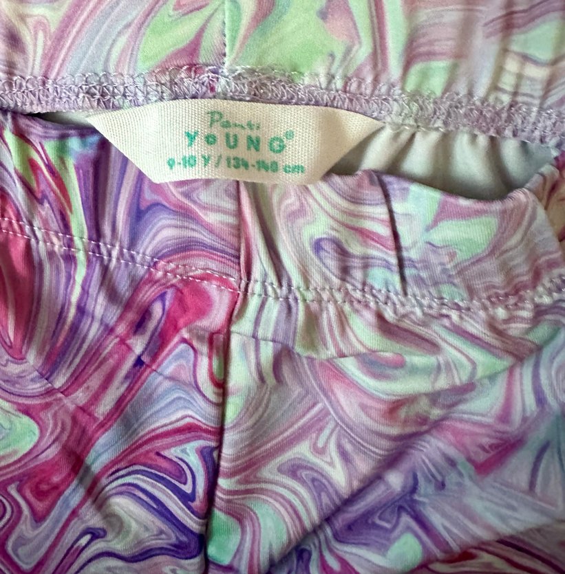 Kız çocuk Pastel Renkli Tie-Dye Tayt - Görsel 3