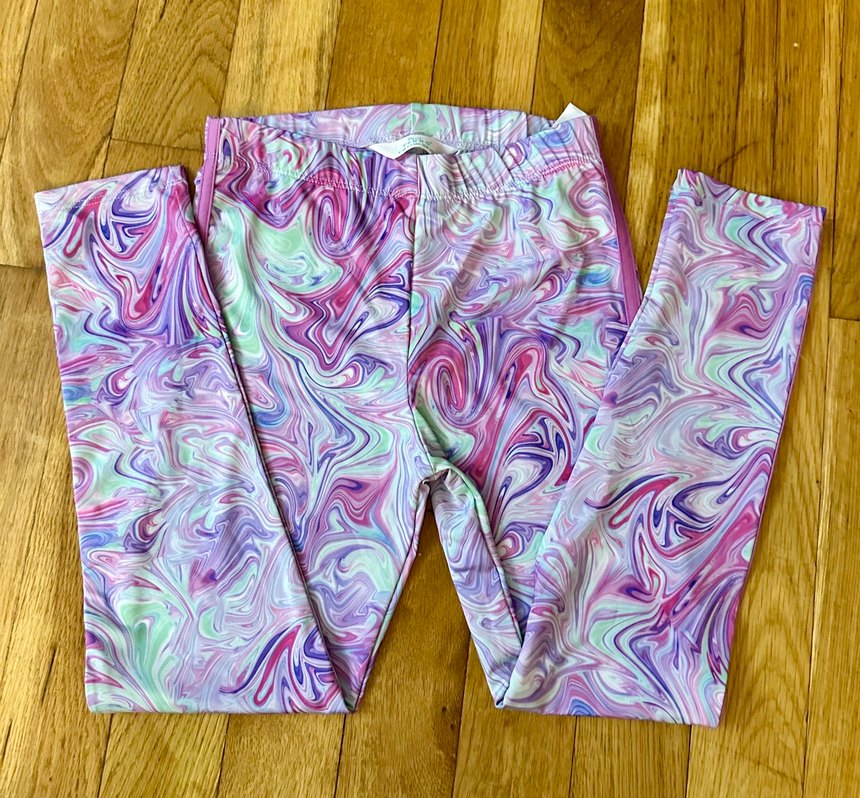 Kız çocuk Pastel Renkli Tie-Dye Tayt - Görsel 2