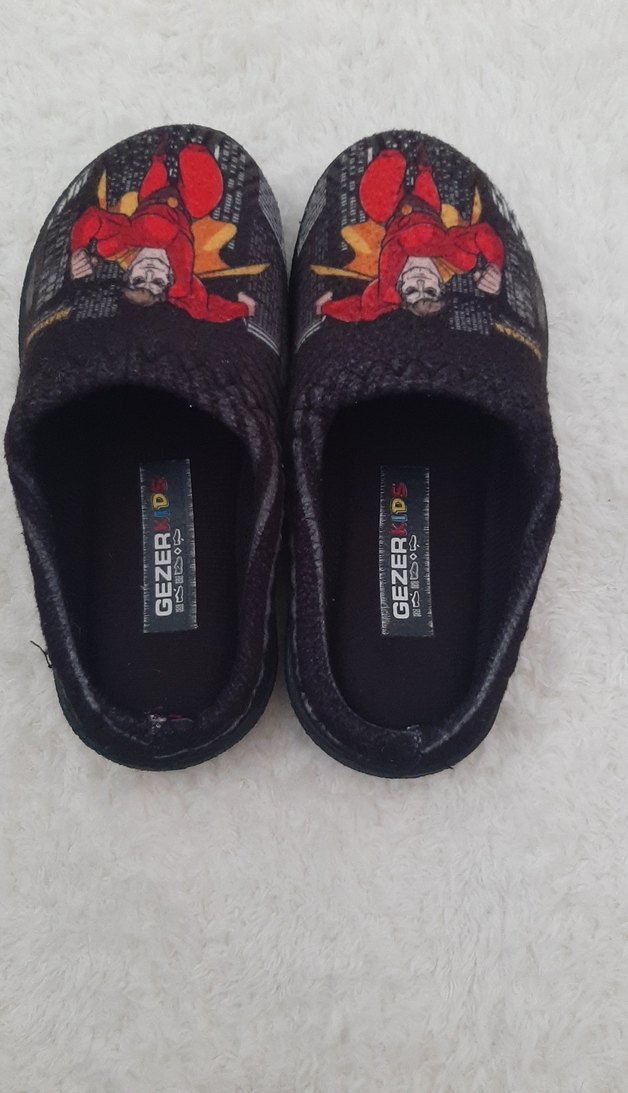 Baskılı Kırmızı Erkek Çocuk Ev Terliği - Görsel 3