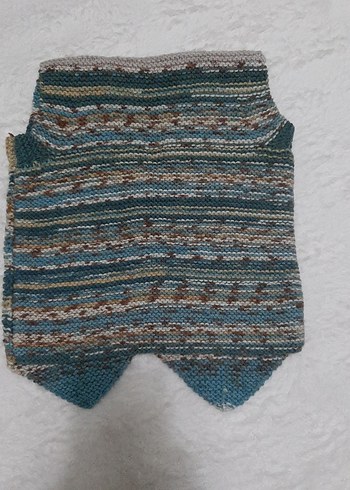 Çok Renkli Örgü Erkek çocuk Yelek - Görsel 2