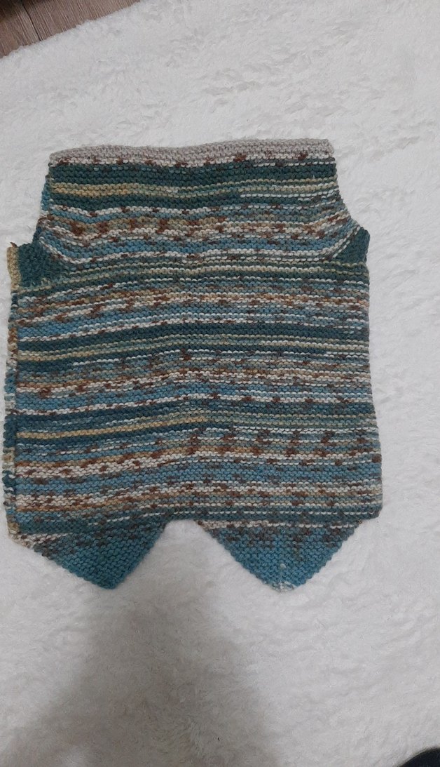 Çok Renkli Örgü Erkek çocuk Yelek - Görsel 2