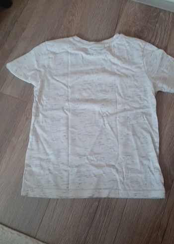 Erkek Çocuk Beyaz Baskılı Pamuklu Tişört - Görsel 2