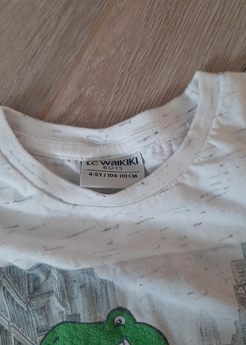 Erkek Çocuk Beyaz Baskılı Pamuklu Tişört - Görsel 3