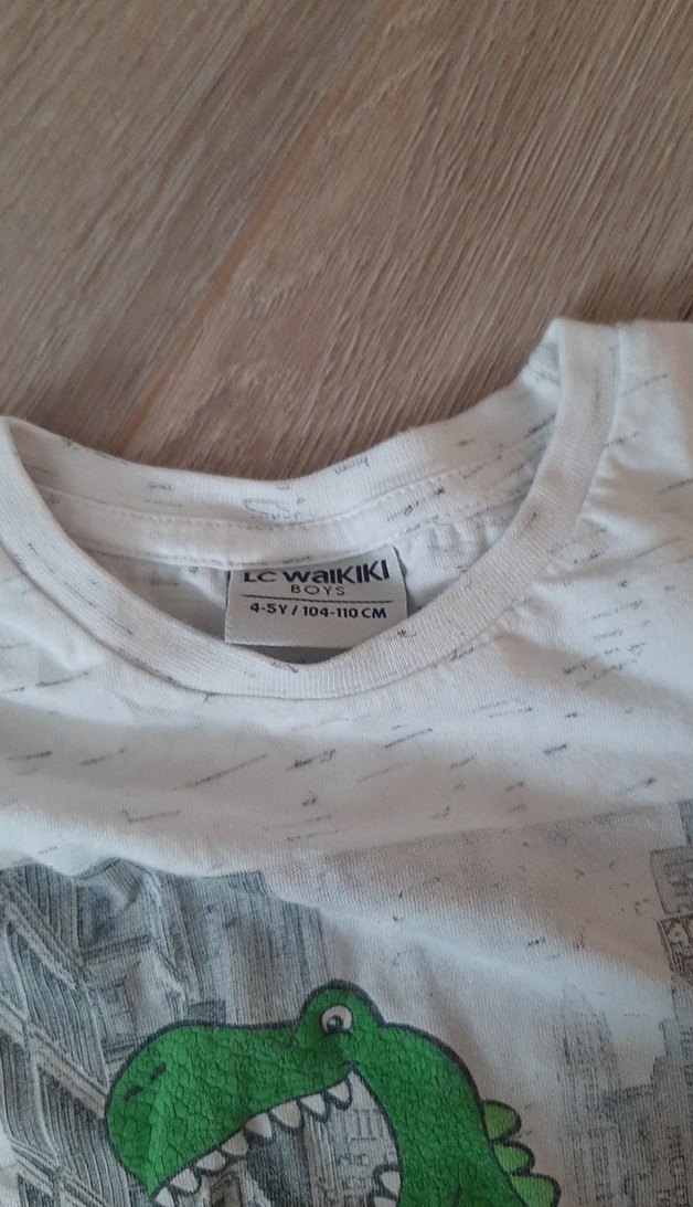 Erkek Çocuk Beyaz Baskılı Pamuklu Tişört - Görsel 3