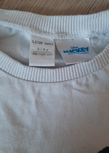 Erkek Çocuk Beyaz Mickey Mouse Baskılı Tişört - Görsel 2