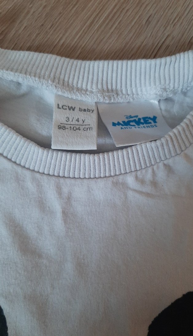 Erkek Çocuk Beyaz Mickey Mouse Baskılı Tişört - Görsel 2