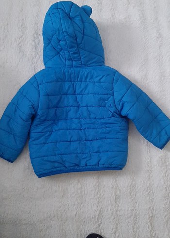 Kapüşonlu Mavi Erkek Çocuk Mont - Görsel 3