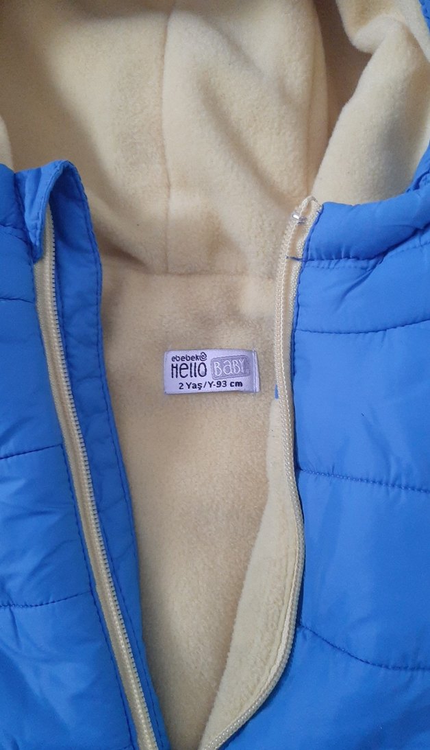 Kapüşonlu Mavi Erkek Çocuk Mont - Görsel 2