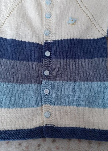 Erkek Bebek Kısa Kollu Örgü Hırka - Görsel 3