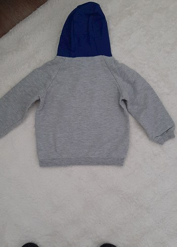 Gri Kapüşonlu Erkek Çocuk Sweatshirt - Görsel 2