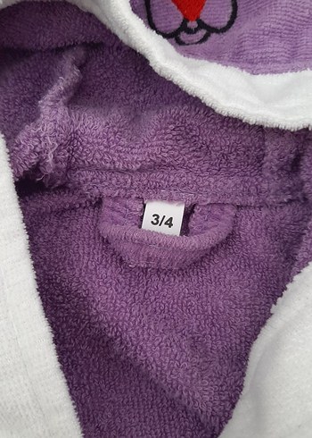 Mor Nakışlı  Çocuk Bornozu - Görsel 3