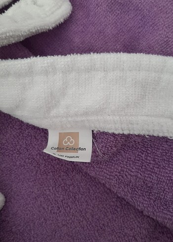 Mor Nakışlı  Çocuk Bornozu - Görsel 2