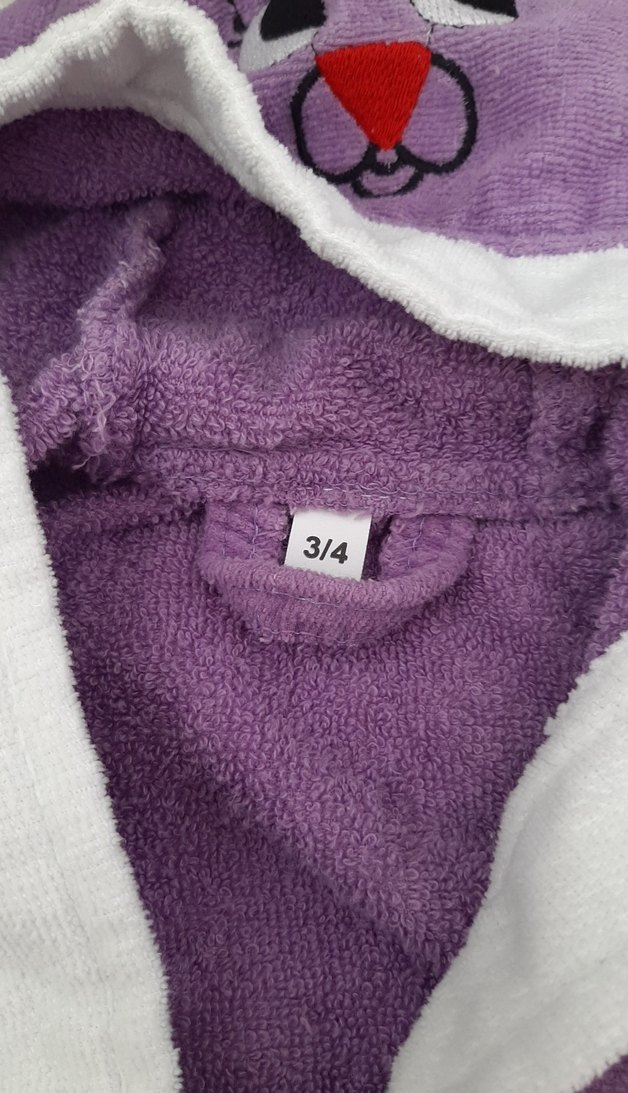 Mor Nakışlı  Çocuk Bornozu - Görsel 3