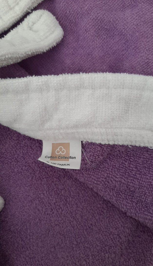 Mor Nakışlı  Çocuk Bornozu - Görsel 2