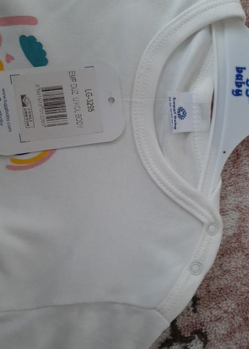 Uzun Kollu Beyaz Baskılı Bebek Body - Görsel 3